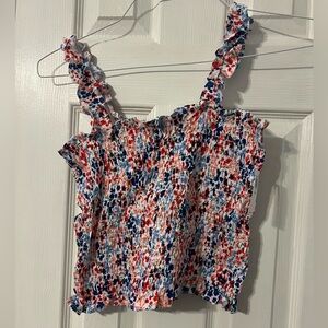 Old Navy Multicolor Floral Smocked Blouse